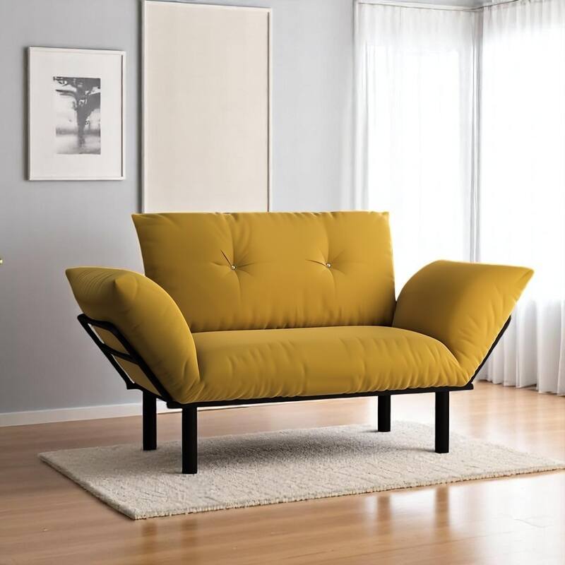 Adio Metal Frame Loveseat With Removable Cushions - Yellow