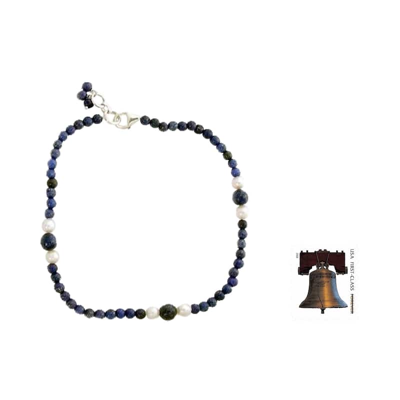Handmade Sterling Silver 'Mystic Truth' Pearl Anklet (5.5-6 mm) (India)