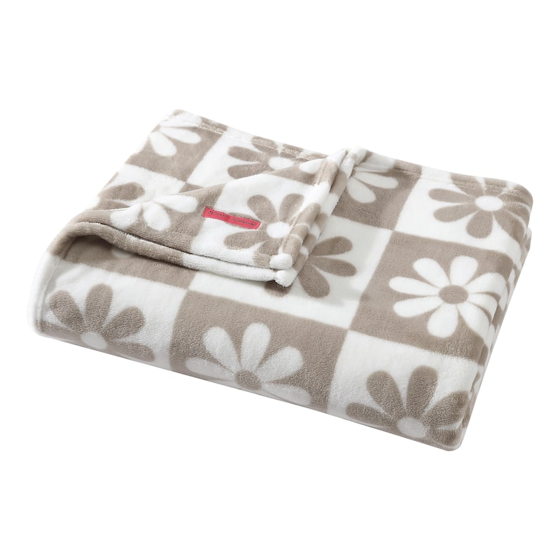 Betsey Johnson Printed Ultra Soft Plush Reversible Blanket