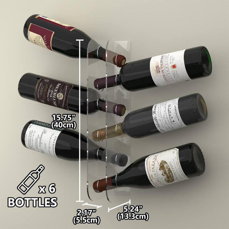 Wine Rack Wall Mounted - 15.75"D x 5.24"W x 2.17"H