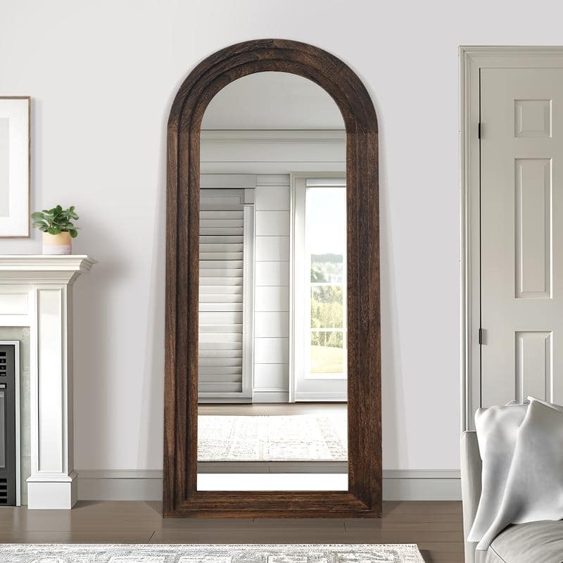 Classic Arched Solid Wood Framed Full Length Mirror