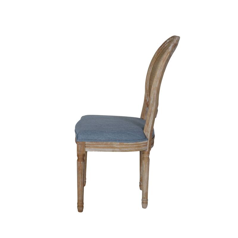 Epworth Wooden Dining Chair with Wicker and Fabric Seating (Set of 2) by Christopher Knight Home