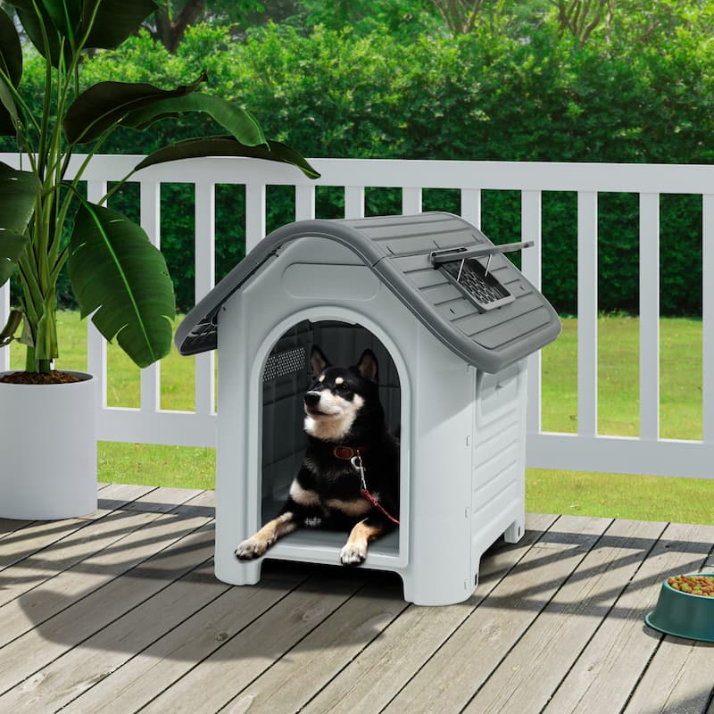 Moasis Slant-roof Dog House with Skylight