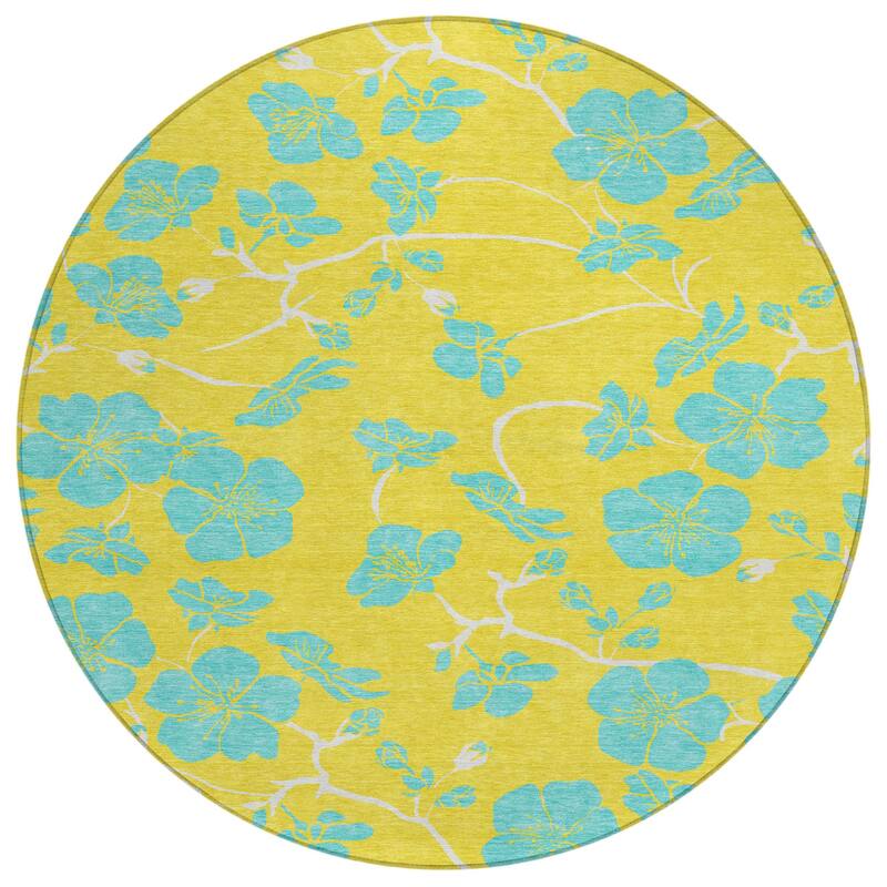 HomeRoots Floral Transitional Rectangle Outdoor Rug
