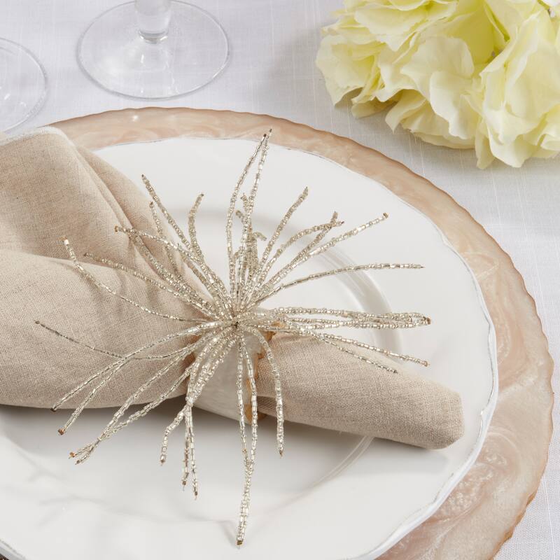 Bead-Embellished Resin Napkin Ring (Set of 4)