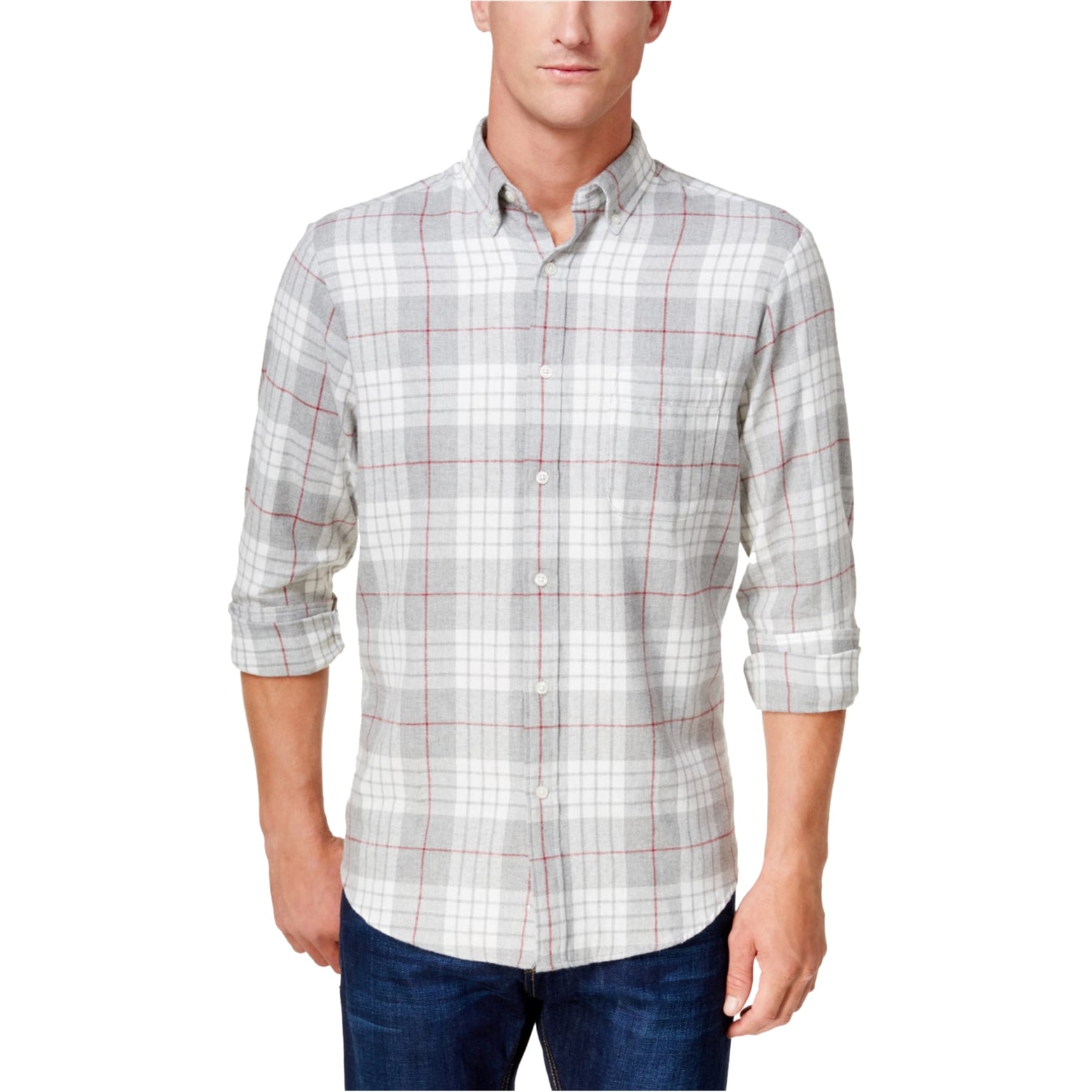 ARTFFEL Men Plaid Long Sleeve Button Down Casual Washed Flannel Checkered Shirt