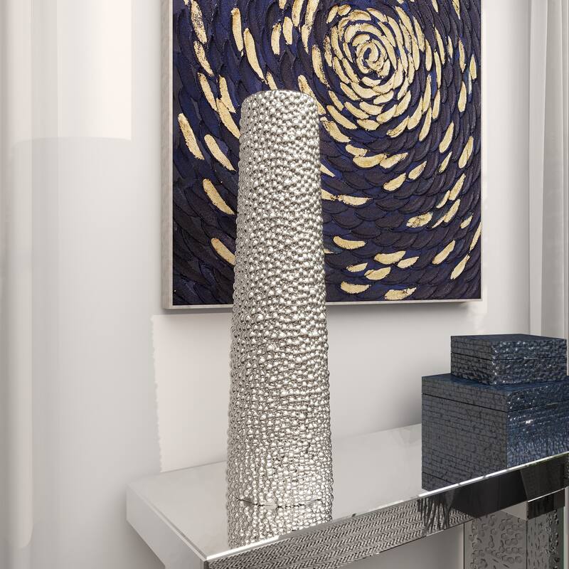 Minimalist Ceramic Modern Tall Vase with Bubble Texture - Silver, Black, Gold, White