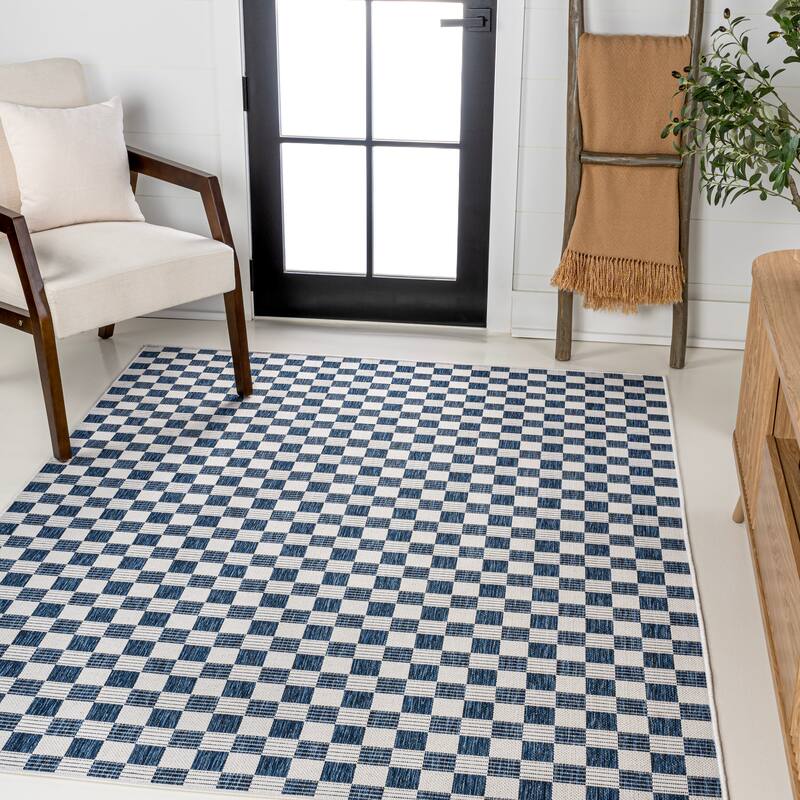 JONATHAN Y Maribel Traditional Cottage Checkerboard Green/Cream Indoor/Outdoor Area Rug
