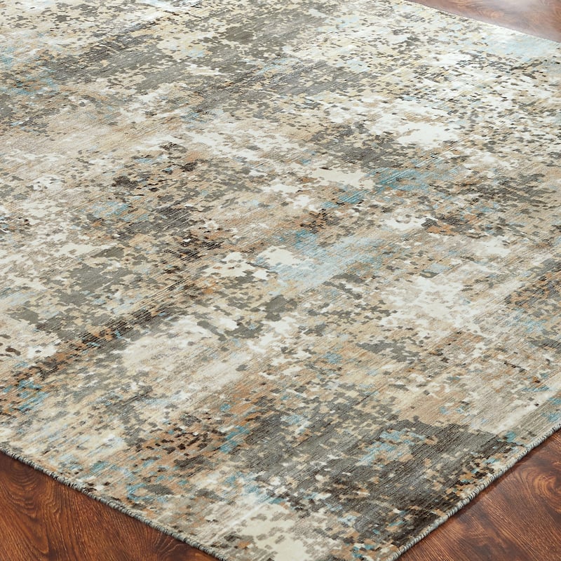 Gunmetal/Taupe/Spa Abstract Area Rug