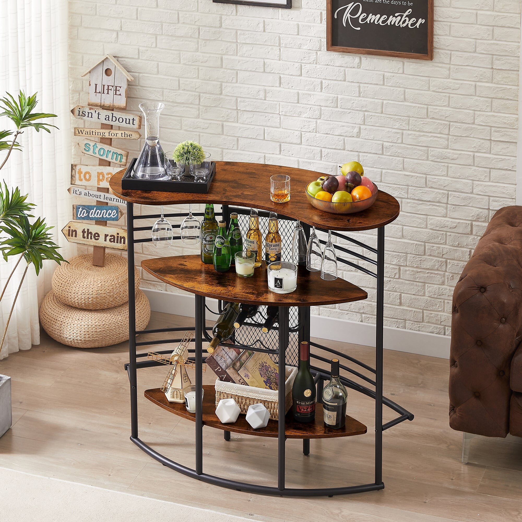 Bar table with wine sale storage