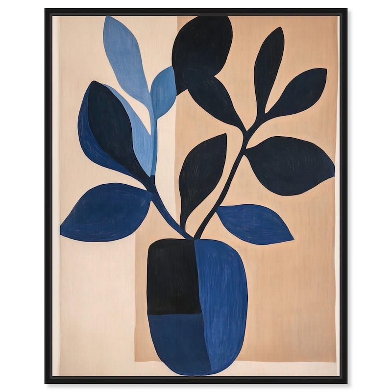 Blue Matisse Jar II Canvas by Art Remedy - Black - 20" x 24"