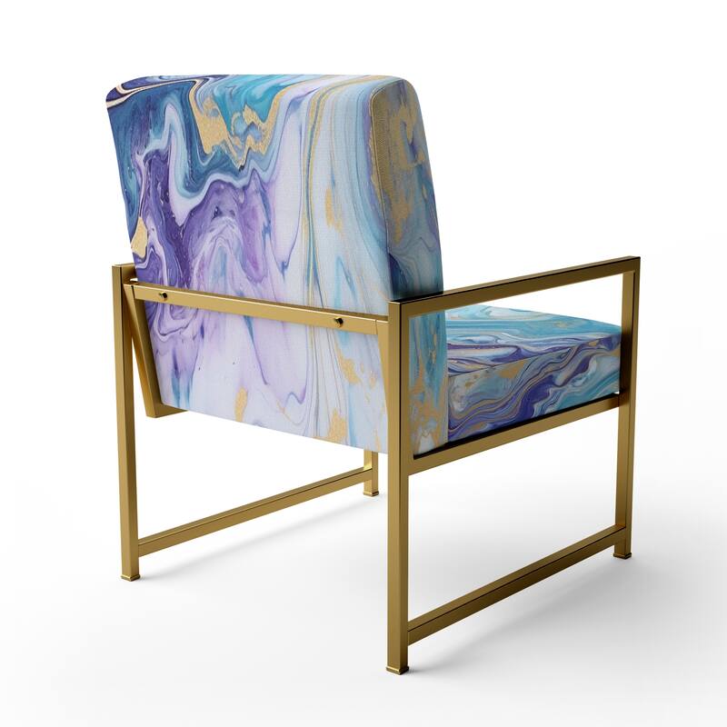 Designart "Segment Layers of Marbled Rock" Upholstered Fractals Accent Chair and Arm Chair