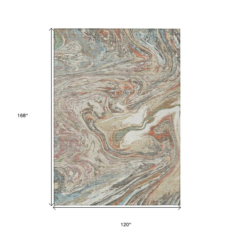 HomeRoots Abstract Transitional Rectangle Outdoor Rug