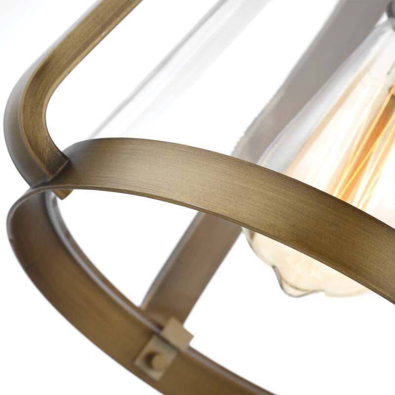 Everett 1 Light 10 Inch Pendant Natural Brass with Clear Glass - Natural Brass