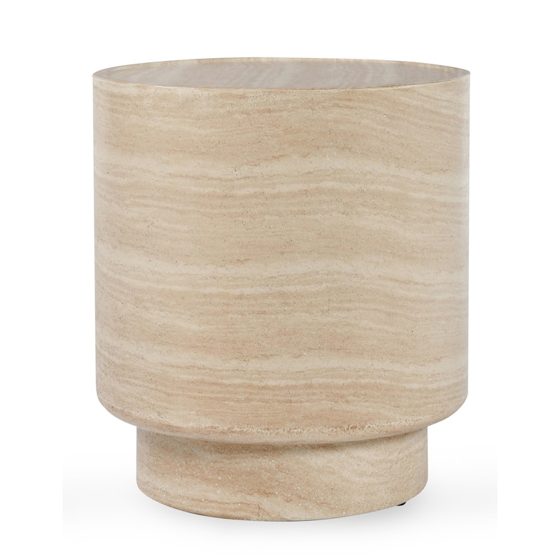Classic Home Mckenna Stone Outdoor End Table - Beige
