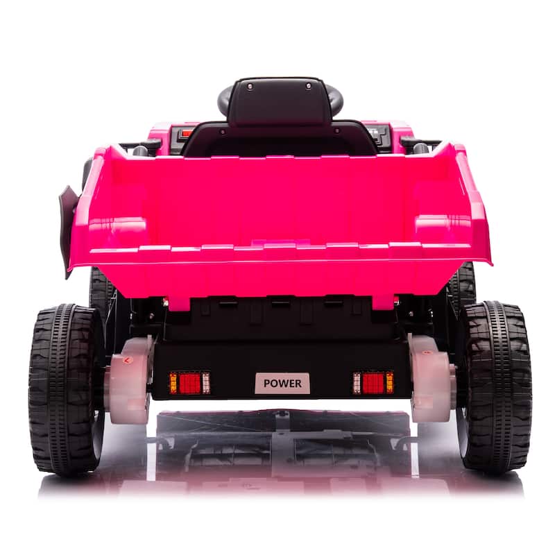 12V Kids Ride On Dump Truck W/Parents Control,2wd,Rear-Wheel Suspension,Electric Dump Bed And Extra Shovel,For Kids 3-5