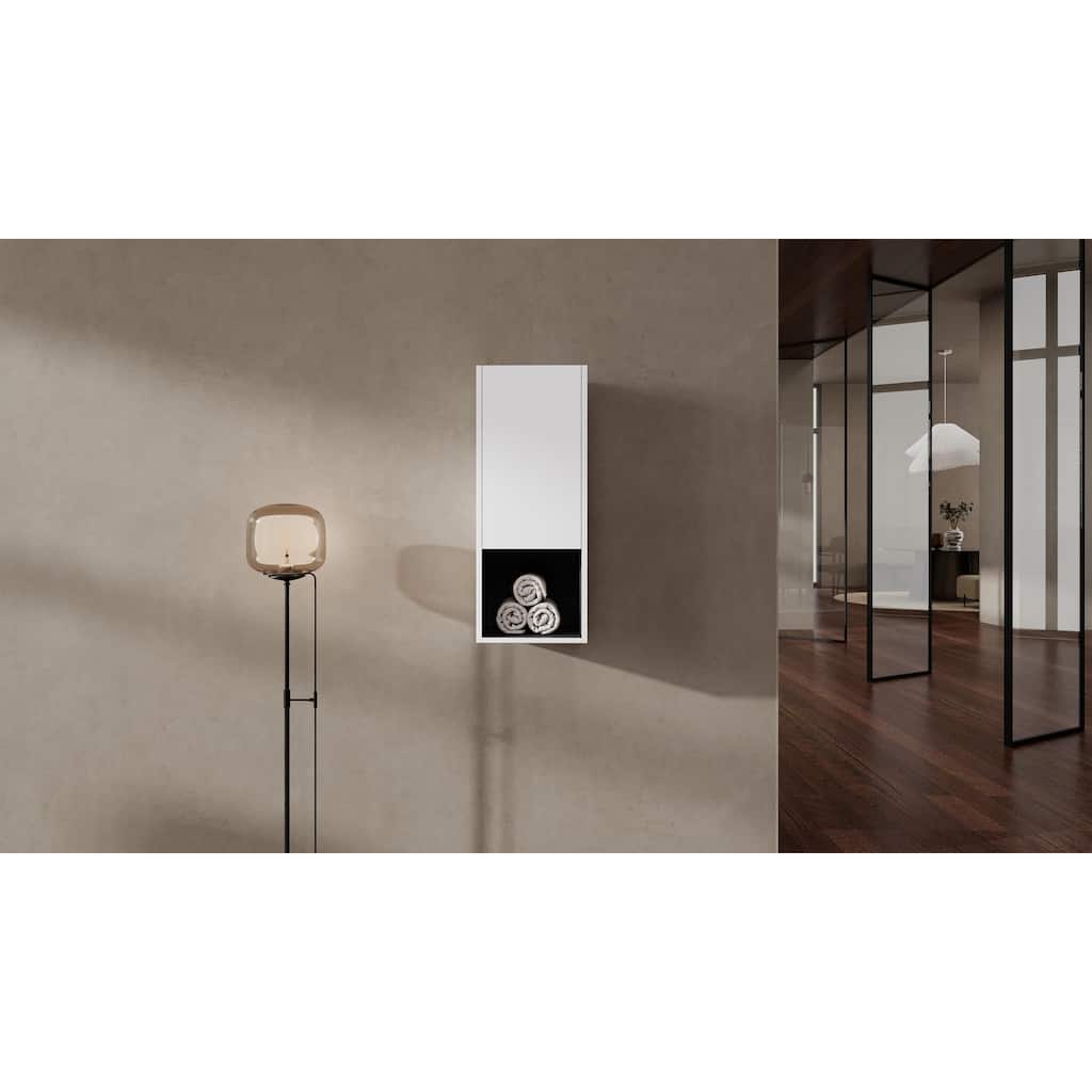 GDFStudio - Ameli 12" Wall-Mounted Side Cabinet with Soft-Close Door - 12" Bathroom Side Cabinet