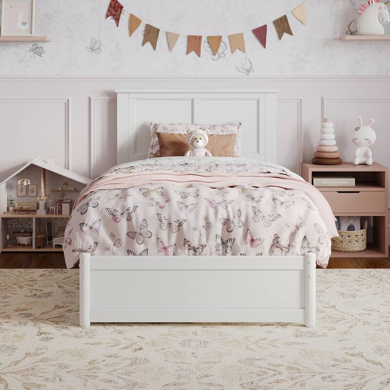 Felicity Platform Bed with Panel Footboard and Twin Trundle