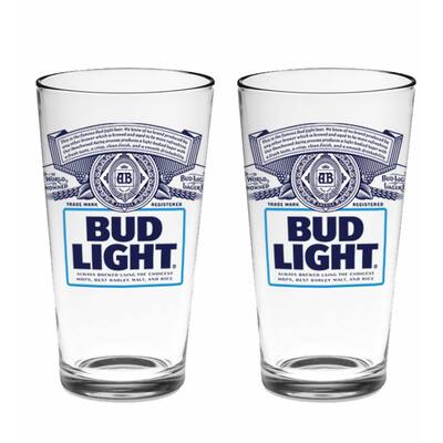 Bud Light 16oz. Capacity Glassware Pint Glass 2 Pack - Clear