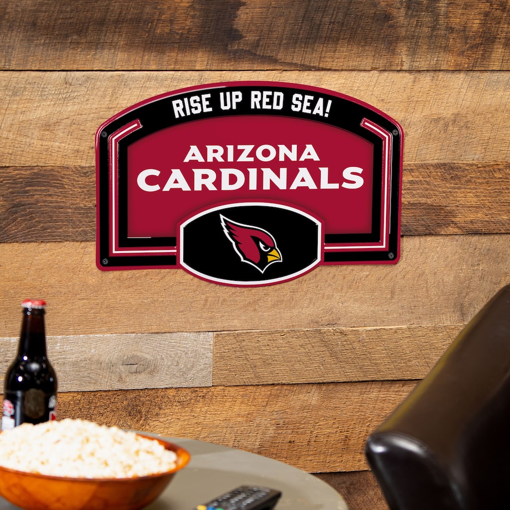 Arizona Cardinals Embossed Steel Wall Sign, 11" x 17"