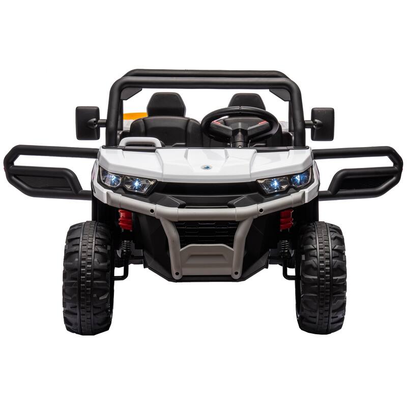 24V Kids Ride-On Dump Truck, Remote Control, Realistic Dump Bed, Two-Seater, Ages 3-8