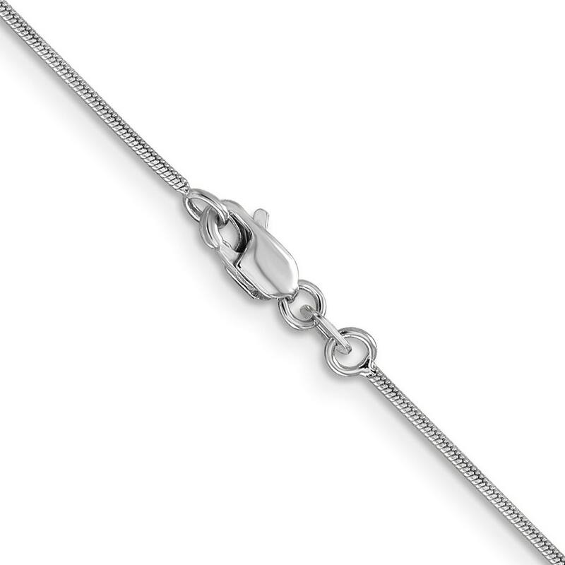 Curata 14k White Gold Solid 0.9mm Round Snake Chain Necklace (Lobster) Options: 16 18 20