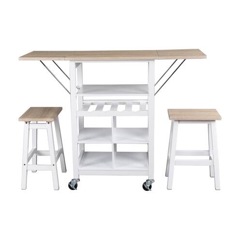 Emery Storage Table and Stools 3- Piece Dining Set