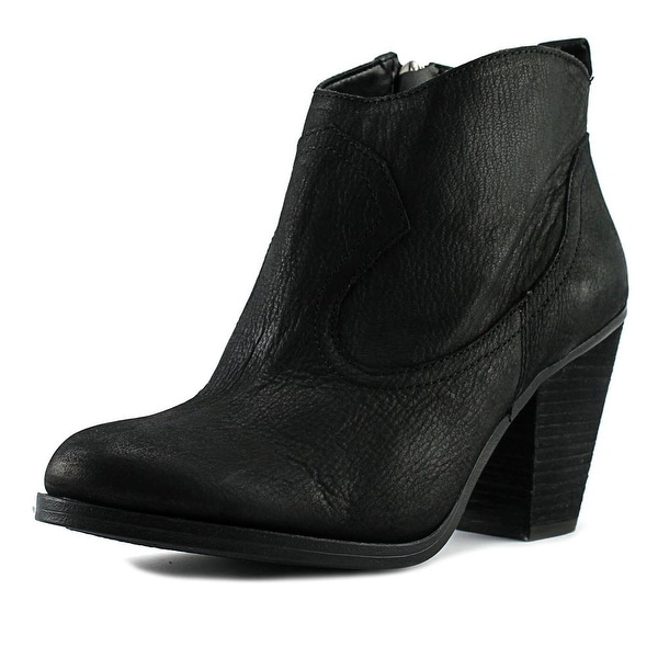 Vince Camuto Hartin Women Round Toe Leather Black Bootie