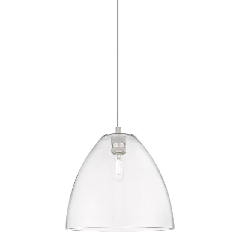 Innovations Lighting 434-1P-11-12 Crown Point Pendant Dome Crown Point - Satin Nickel / Clear