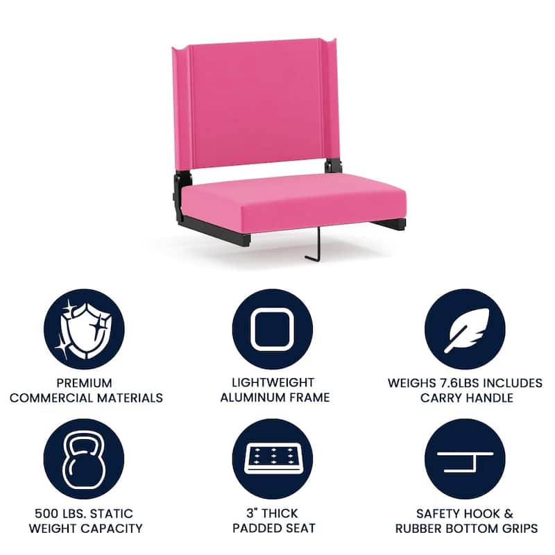 Ultra-Padded Stadium Chair - 18"W x 14"D x 18"H - 18"W x 14"D x 18"H