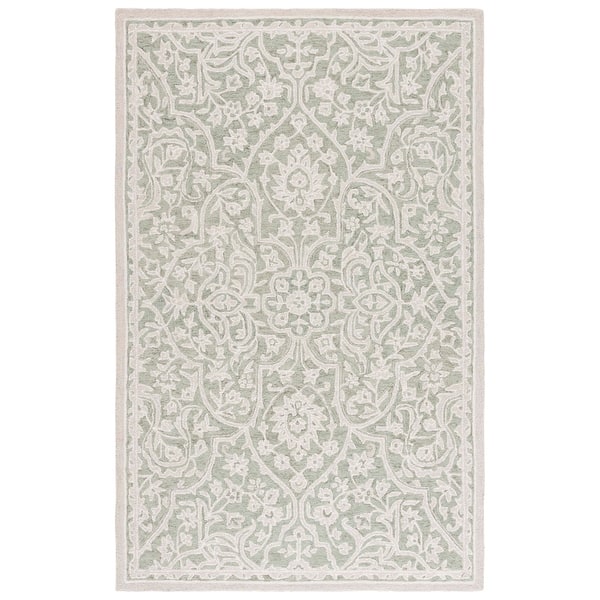 slide 2 of 15, Lauren Ralph Lauren Handmade Megha Transitional Wool Rug 5' x 8' - Sage/Ivory - Rectangle
