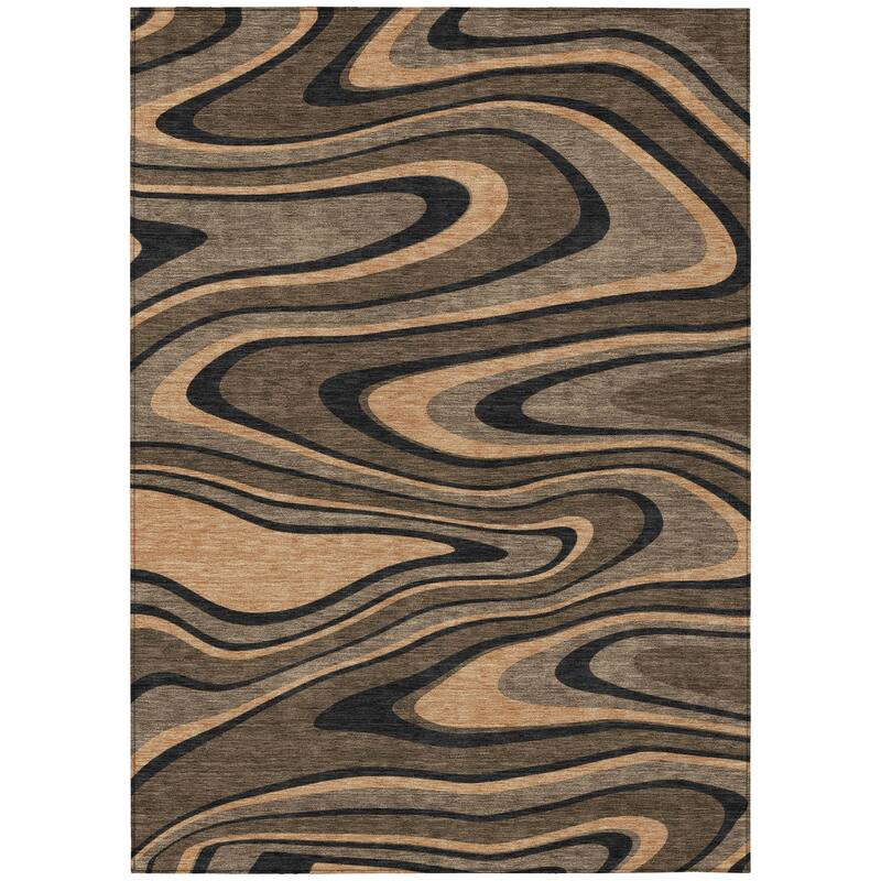 Machine Washable Indoor/ Outdoor Abstract Busey Chantille Rug