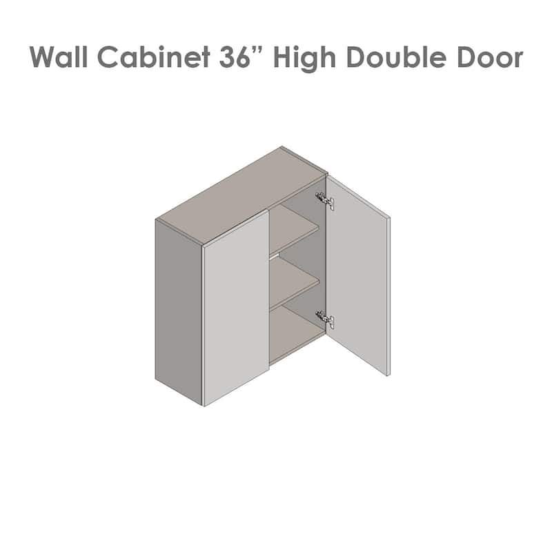 27" x 36" Wall Cabinet-Double Door-Grey - 27 x 36 x 12