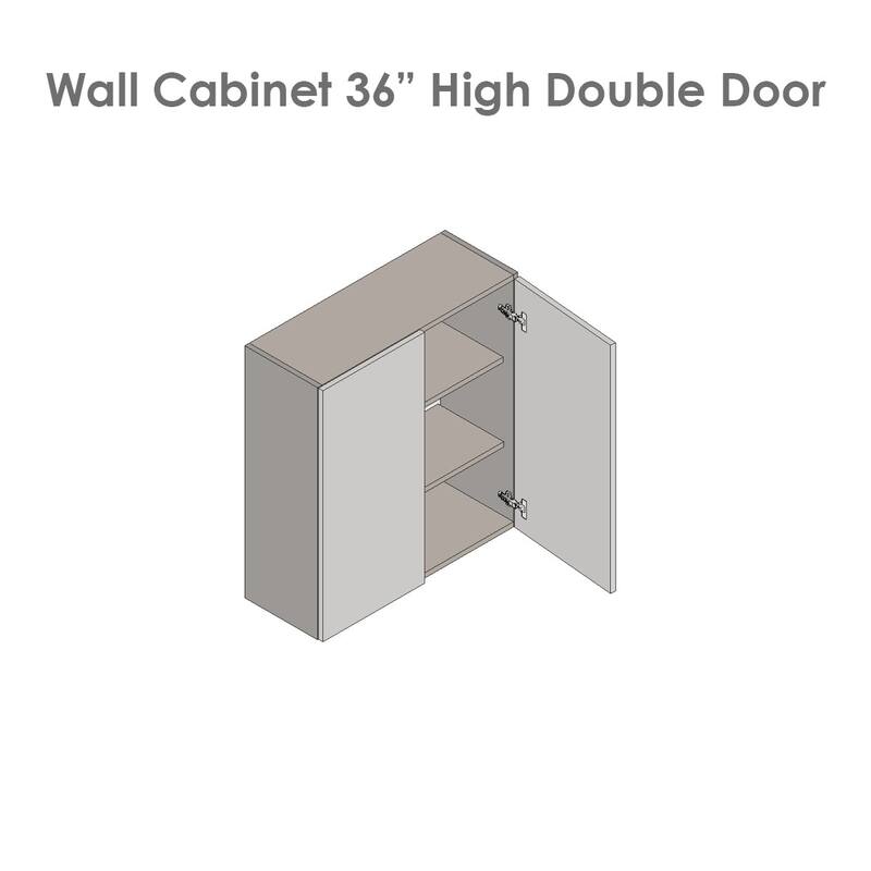 30" x 36" Wall Cabinet-Double Door-Grey - 30 x 36 x 12