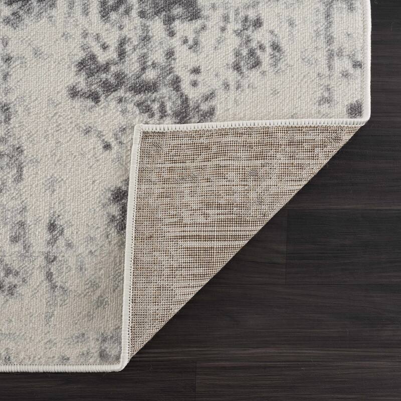 Hauteloom Tigris Modern Traditional Abstract Farmhouse Neutral Grey / Beige Area Rug
