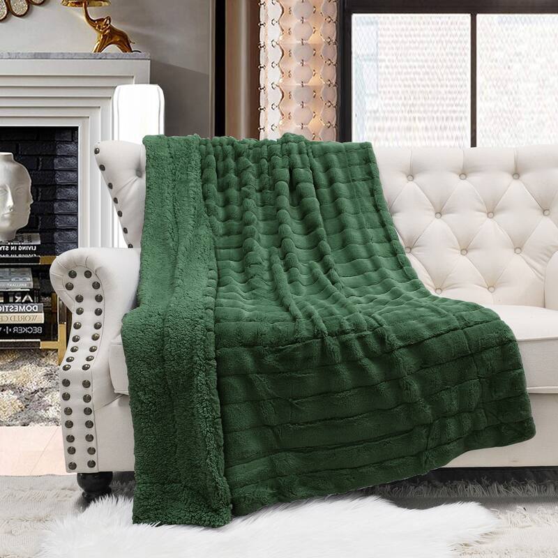 Solid Color SuperMink FauxFur Throw - 50" x 60" - eden