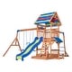 preview thumbnail 2 of 11, Backyard Discovery Beach Front Cedar Wood Swing Set, Slide, Play Deck - 14'1" x 14'5"