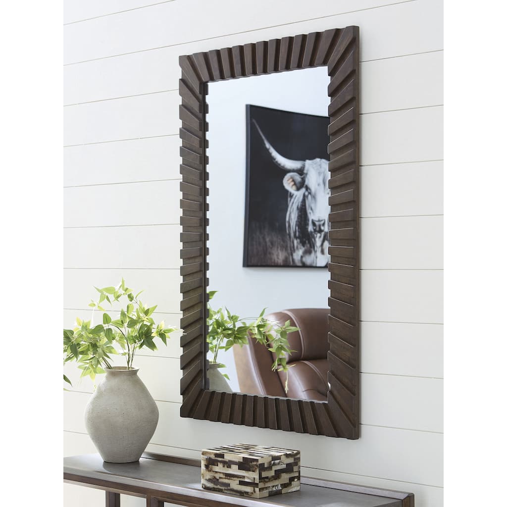 Signature Design by Ashley Advin Dark Brown Accent Mirror - 30" W x 1" D x 48" H