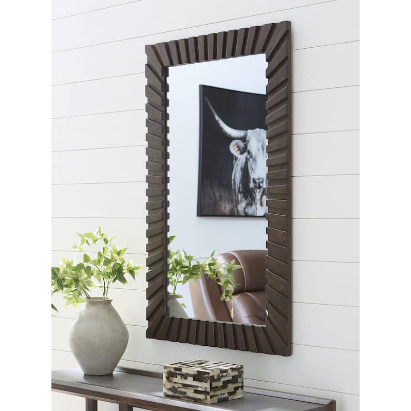 Signature Design by Ashley Advin Dark Brown Accent Mirror - 30" W x 1" D x 48" H