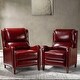preview thumbnail 6 of 166, Brigida Multifunctional Modern Genuine Leather Nailhead Trim Recliner with Adjustable Footrest Set of 2 by HULALA HOME BURGUNDY