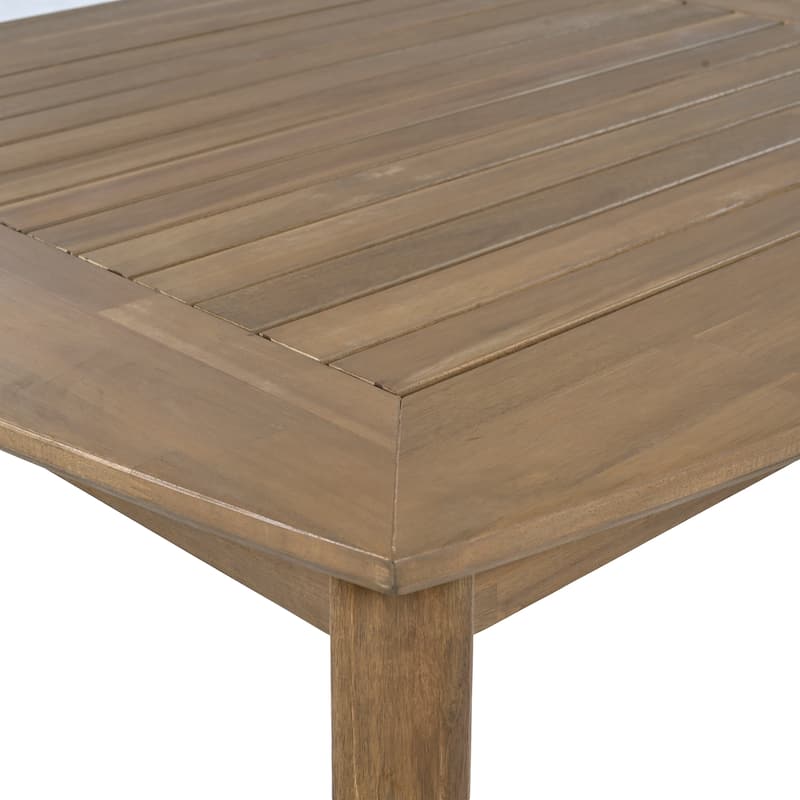 Wood Dining Table 8-Person Outdoor Table, Farmhouse Furniture for Patio, Garden, Backyard, Teak 180 LBS Weight Capacity 72"L