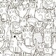 Doodle Cats Seamless Pattern Wallpaper - Bed Bath & Beyond - 32769689