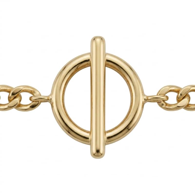 Fremada 10k Yellow Gold Circle & Bar Adjustable Choker Necklace