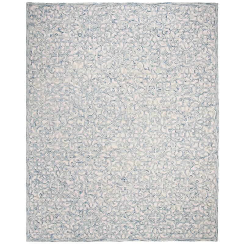 SAFAVIEH Handmade Trace Megane Modern Wool Rug - 9' x 12' - Blue/Ivory