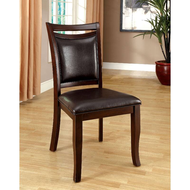 Set of 2 Padded Leatherette Dining Side Chairs