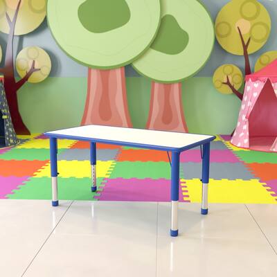 23.625"W x 47.25"L Plastic Adjustable Activity Table-School Table for 6