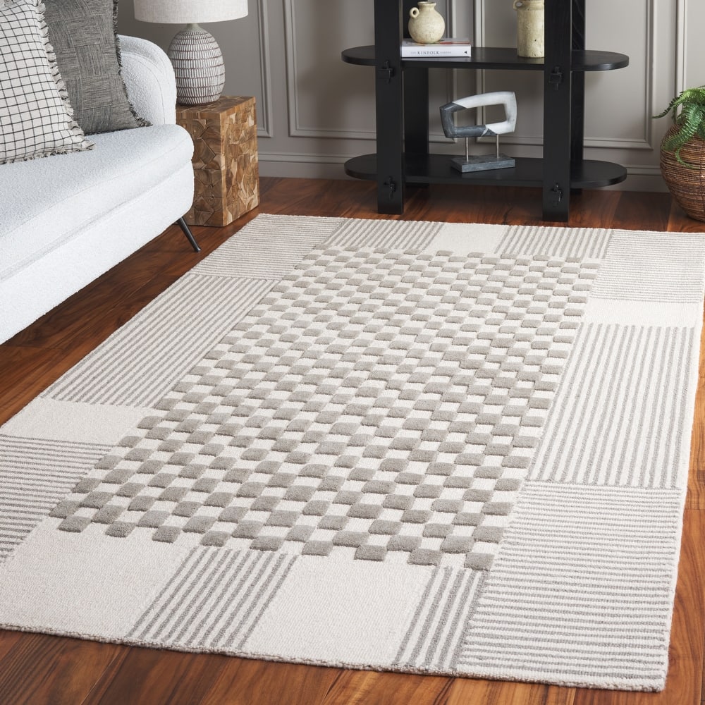 SAFAVIEH Handmade Genre Kiek Checkered Wool Rug