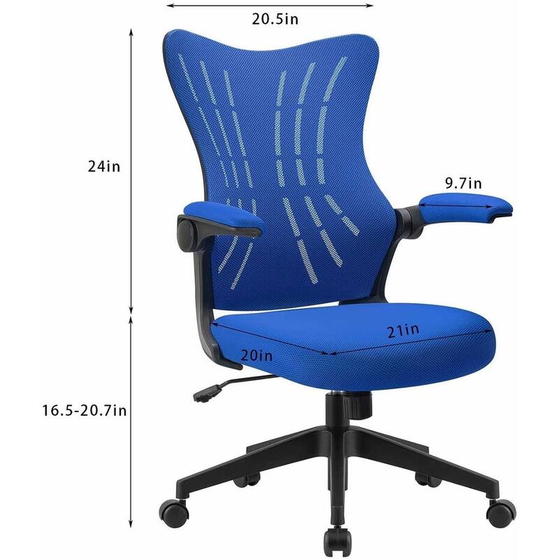 Homall Mid Back Mesh Office Desk Chair - Swivel Task Chair with Flip Arms and Lumbar Support