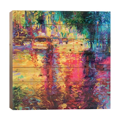 Taxi Jungle Print On Wood by Iris Scott - Multi-Color