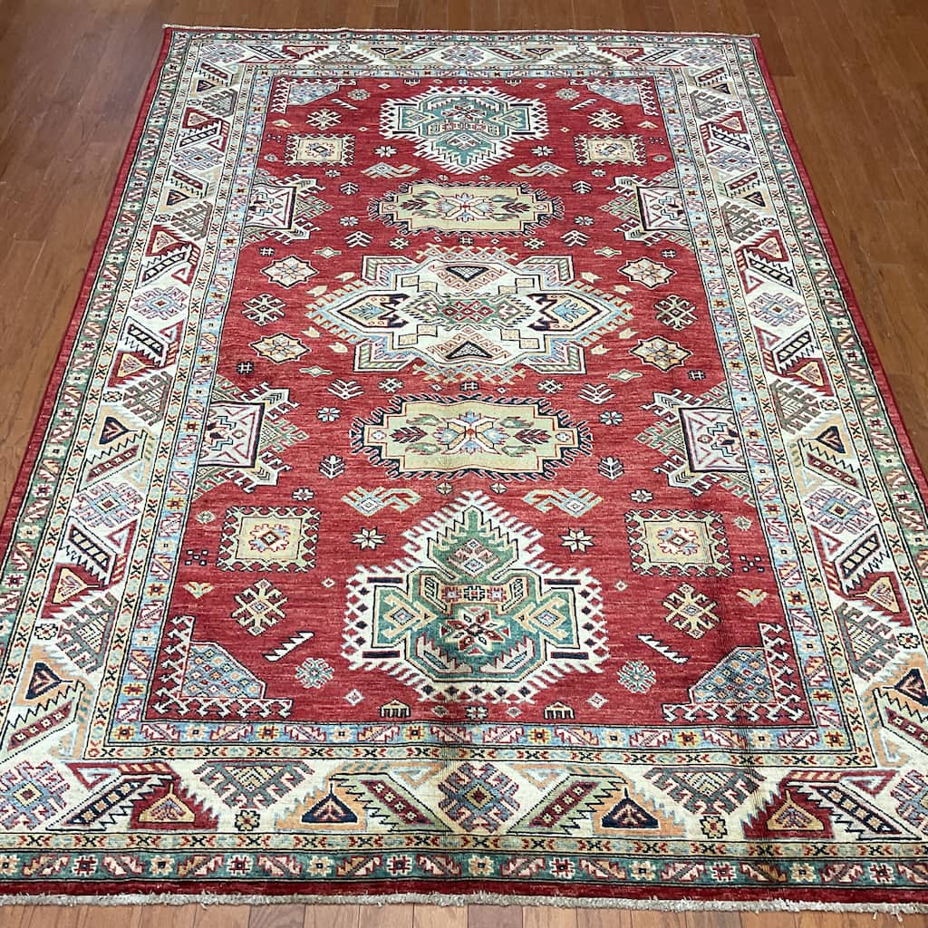 HERAT ORIENTAL Handmade Super Kazak Wool Rug - 5'9" x 8'2"